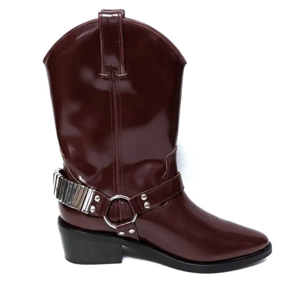 NWOB FREE PEOPLE Ridge Leather Western Boots 37 - Picture 8 of 13